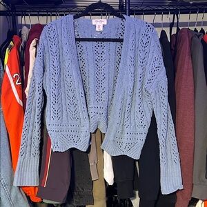 Jessica Simpson Light Blue Open Knit Cardigan